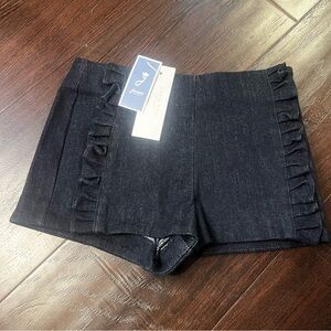 Jacadi Navy Ruffle Jean Shorts Toddler Size 3T NWT